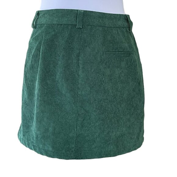 Retro Cider Green Aline Corduroy Mini Skirt W/ Pockets Size M - Picture 3 of 4
